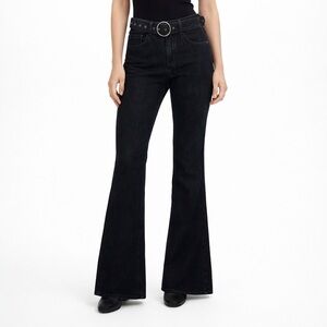 Urban Outfitters NWT Milk It Flare Jeans Women’s 24 Black Belted Vintage